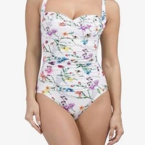 NWT Betsey Johnson one piece botanical floral size 3x swimsuit